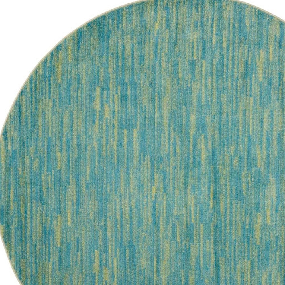 8' X 8' Blue And Green Round Indoor Outdoor Area Rug HomeRoots