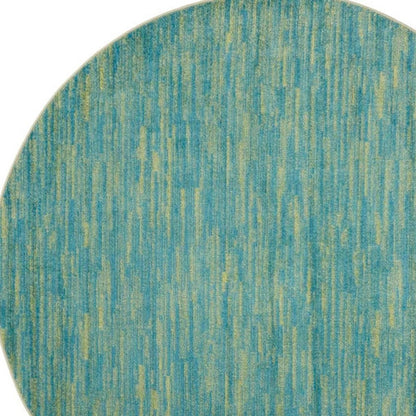 8' X 8' Blue And Green Round Indoor Outdoor Area Rug HomeRoots