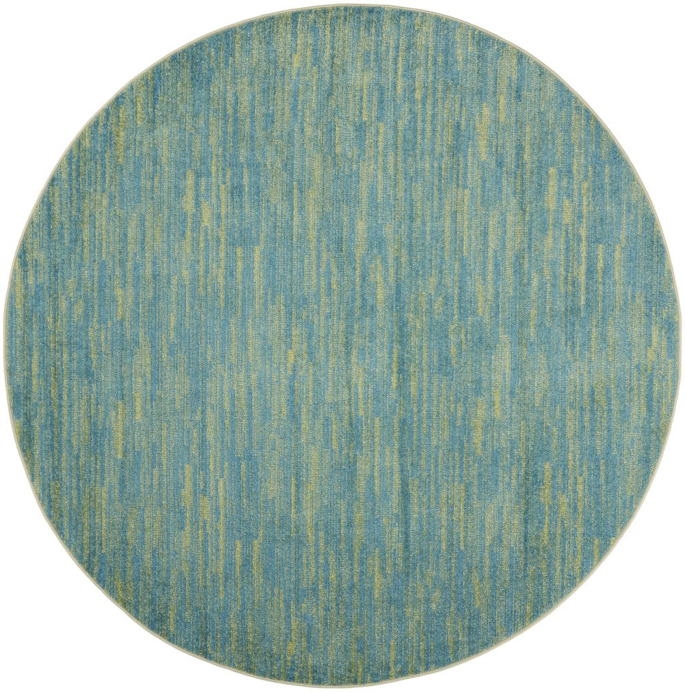 8' X 8' Blue And Green Round Indoor Outdoor Area Rug HomeRoots