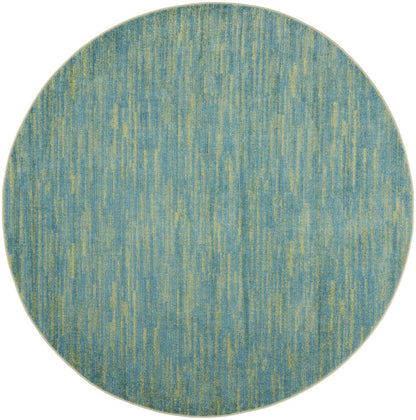 8' X 8' Blue And Green Round Indoor Outdoor Area Rug HomeRoots