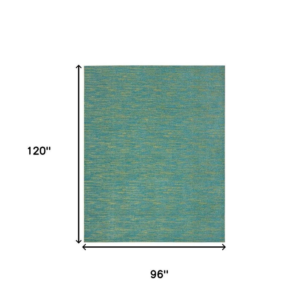 8' X 10' Blue And Green Indoor Outdoor Area Rug HomeRoots