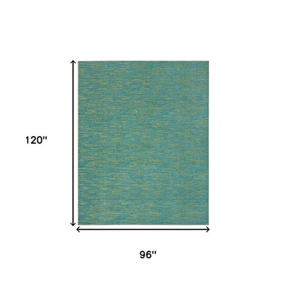 8' X 10' Blue And Green Indoor Outdoor Area Rug HomeRoots