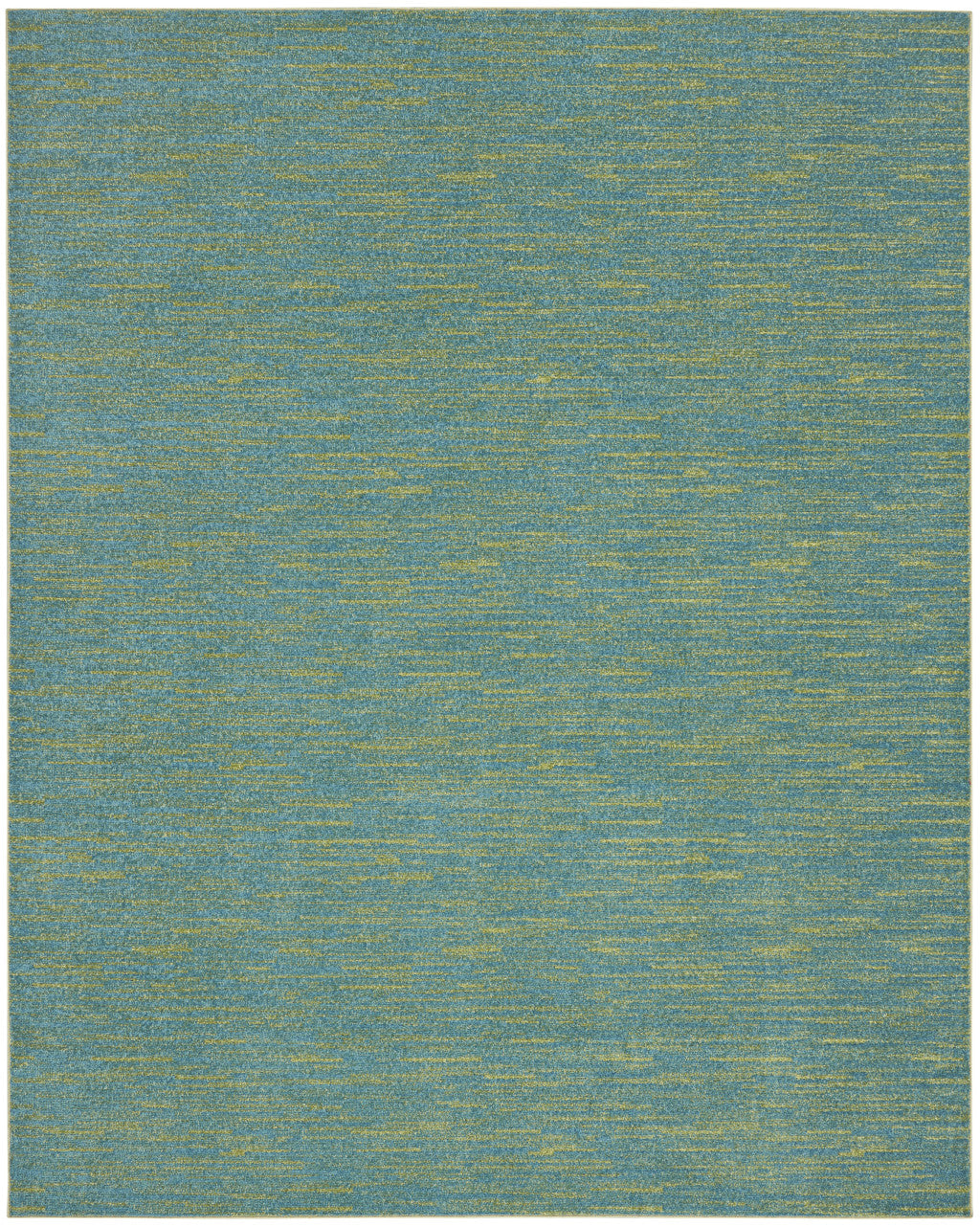 8' X 10' Blue And Green Striped Non Skid Indoor Outdoor Area Rug