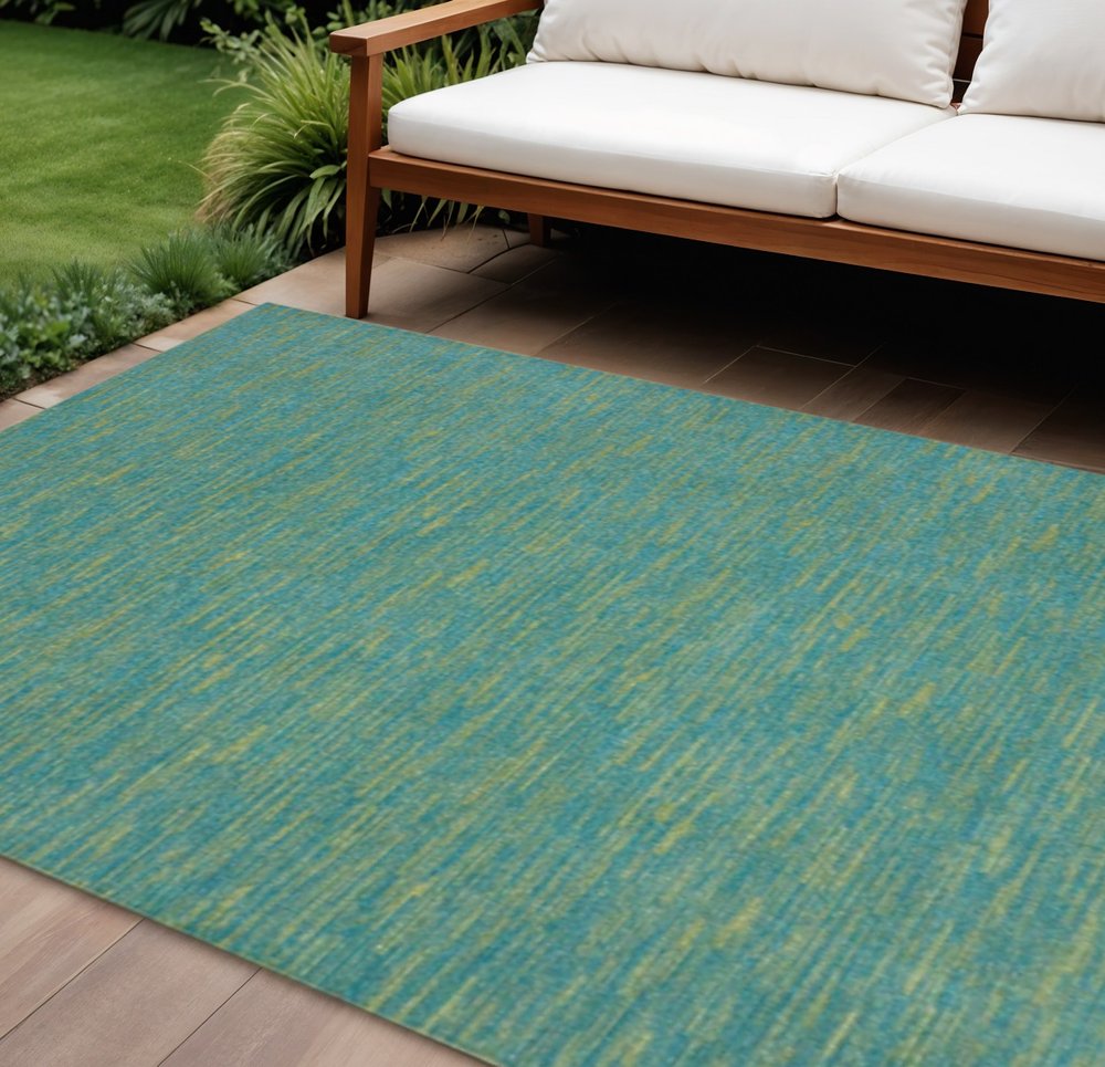 9' Blue And Green Indoor Outdoor Area Rug HomeRoots
