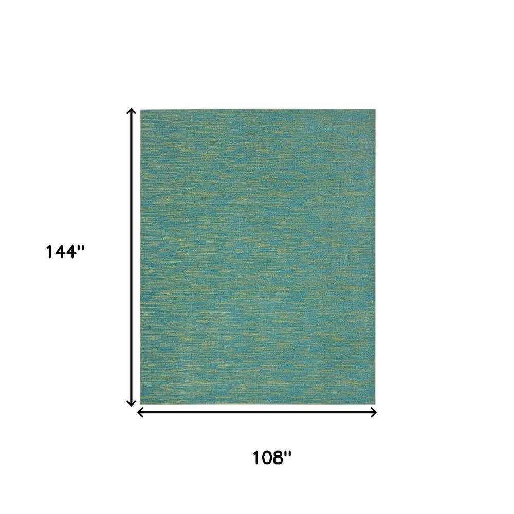 9' X 12' Blue And Green Indoor Outdoor Area Rug HomeRoots