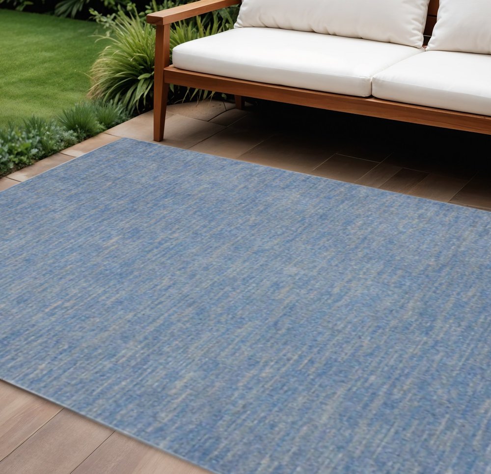 10' X 14' Blue And Gray Indoor Outdoor Area Rug — view 4