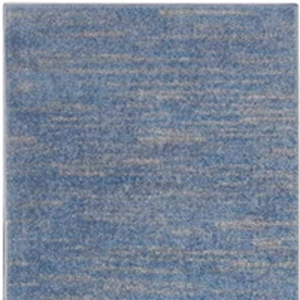 6' Blue And Gray Indoor Outdoor Runner Rug — view 2