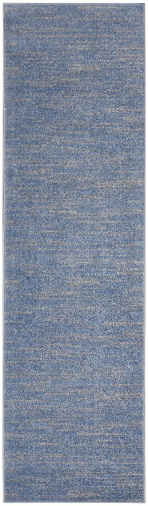6' Blue And Gray Indoor Outdoor Runner Rug — view 8