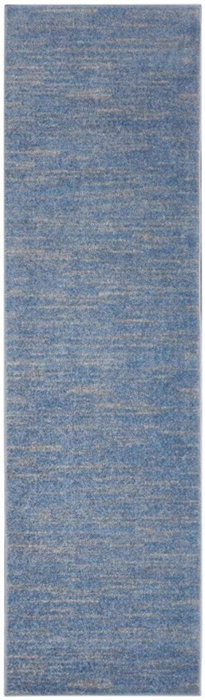 8' Blue And Gray Indoor Outdoor Runner Rug — view 1