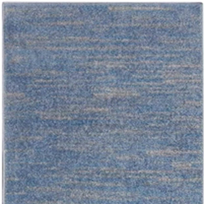 8' Blue And Gray Indoor Outdoor Runner Rug HomeRoots
