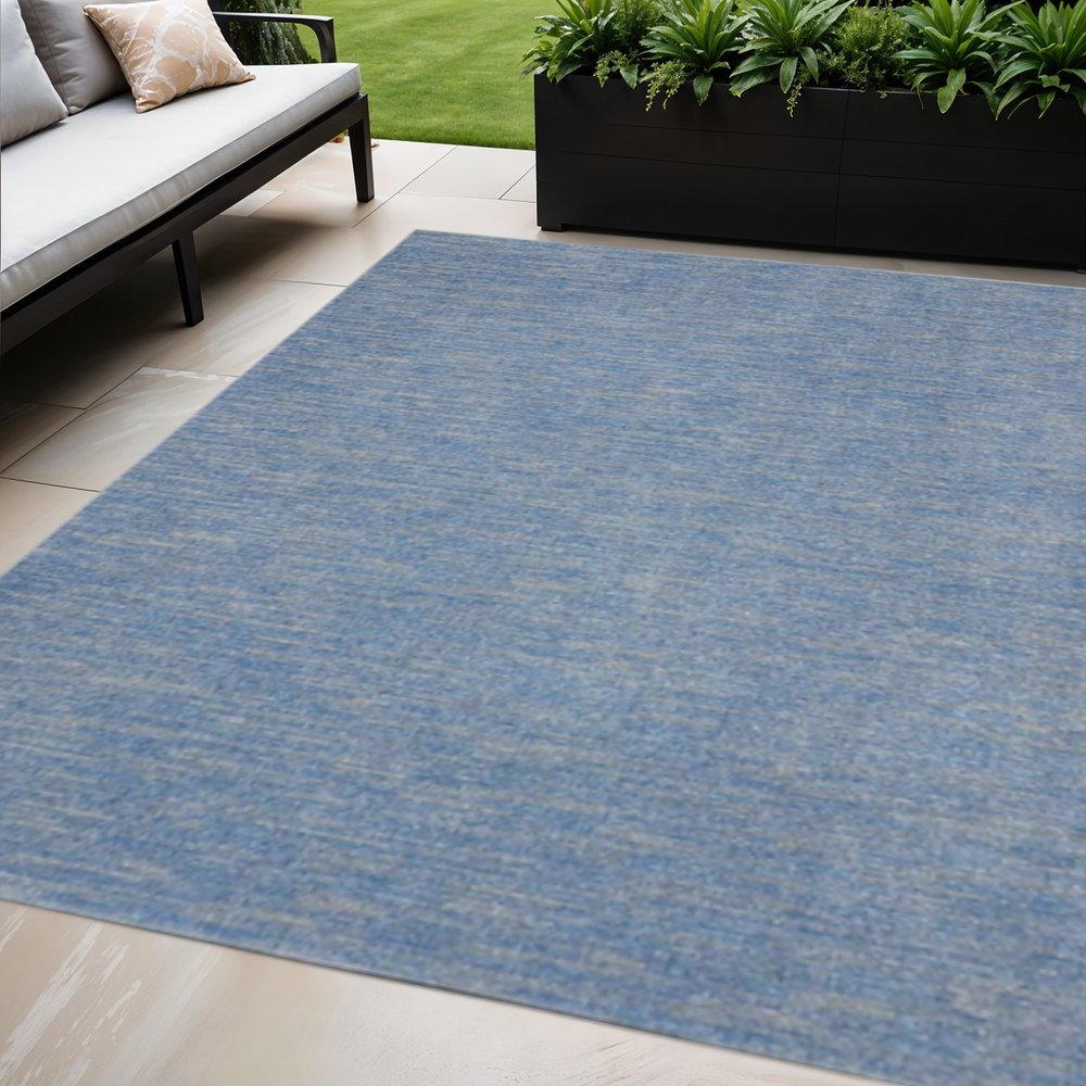 4' X 6' Blue And Gray Indoor Outdoor Area Rug HomeRoots