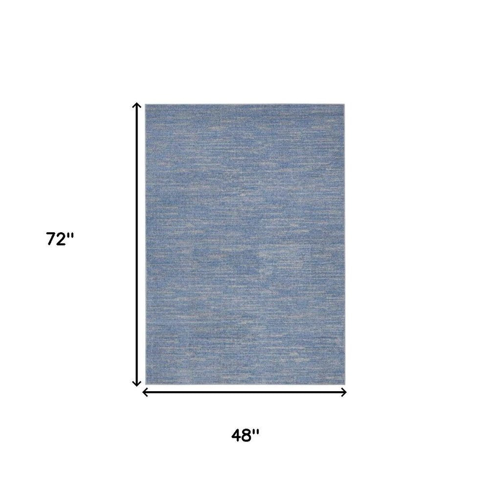 4' X 6' Blue And Gray Indoor Outdoor Area Rug HomeRoots