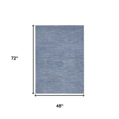 4' X 6' Blue And Gray Indoor Outdoor Area Rug HomeRoots