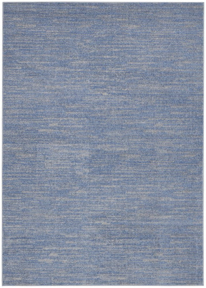 4' X 6' Blue And Gray Indoor Outdoor Area Rug