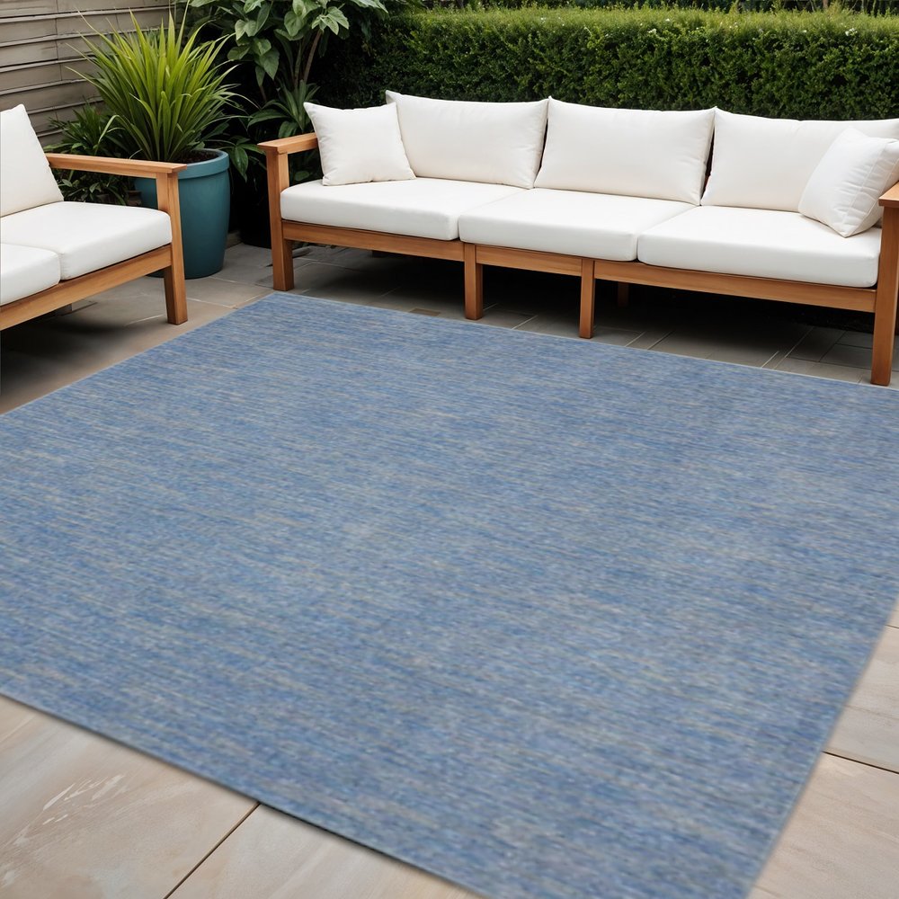 7' Blue And Gray Square Indoor Outdoor Area Rug HomeRoots