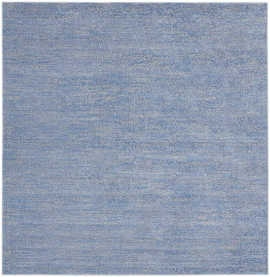 7' Blue And Gray Square Indoor Outdoor Area Rug