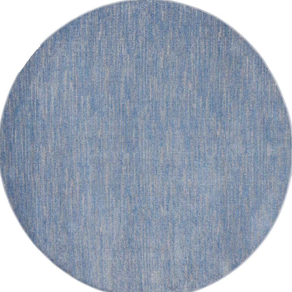 8' X 8' Blue And Gray Round Indoor Outdoor Area Rug HomeRoots