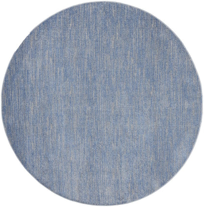 8' X 8' Blue And Gray Round Indoor Outdoor Area Rug HomeRoots