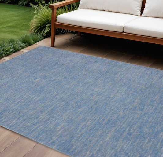 8' X 10' Blue And Gray Indoor Outdoor Area Rug