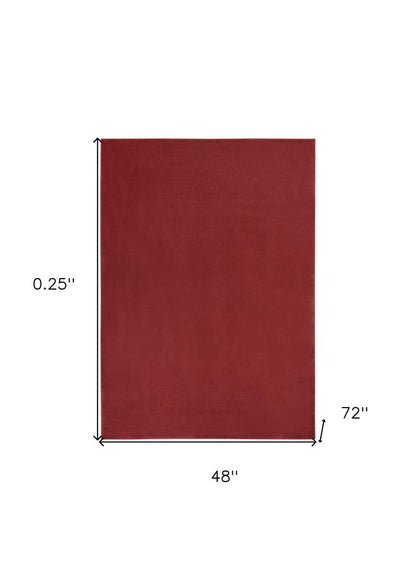 4' X 6' Brick Red Stain Resistant Indoor Outdoor Area Rug HomeRoots