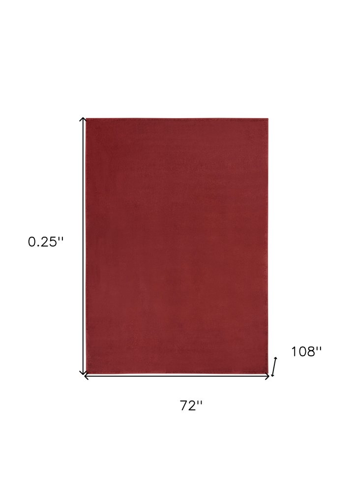 6' X 9' Brick Red Stain Resistant Indoor Outdoor Area Rug — view 1