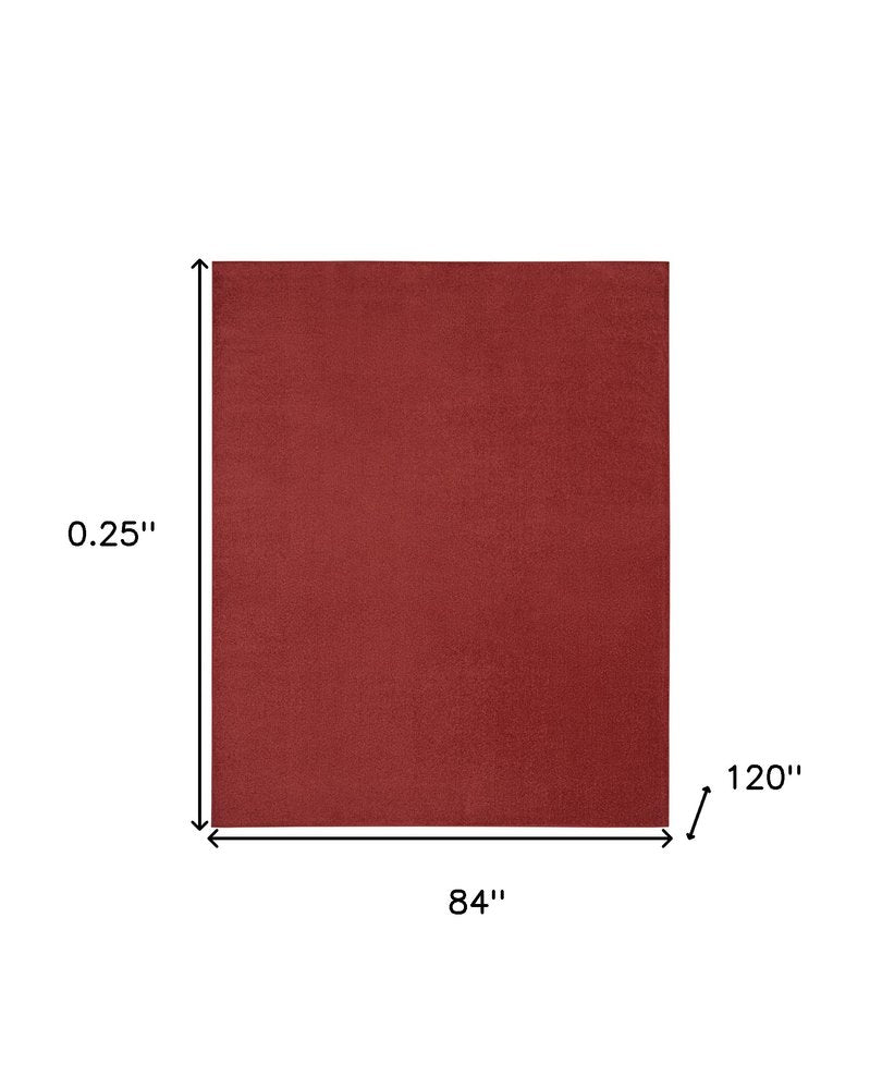 7' X 10' Brick Red Stain Resistant Indoor Outdoor Area Rug — view 1