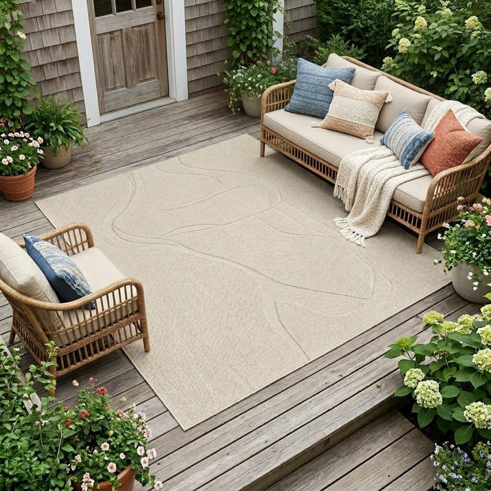 7' X 10' Brick Red Stain Resistant Indoor Outdoor Area Rug — view 13