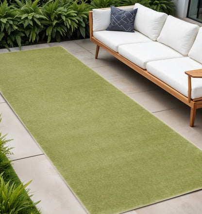 10' Green Indoor Outdoor Runner Rug HomeRoots