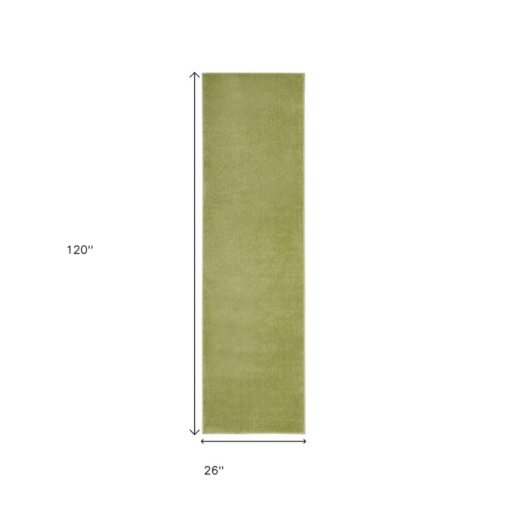 10' Green Indoor Outdoor Runner Rug — view 4