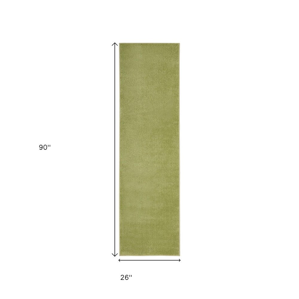 8' Green Indoor Outdoor Runner Rug — view 4