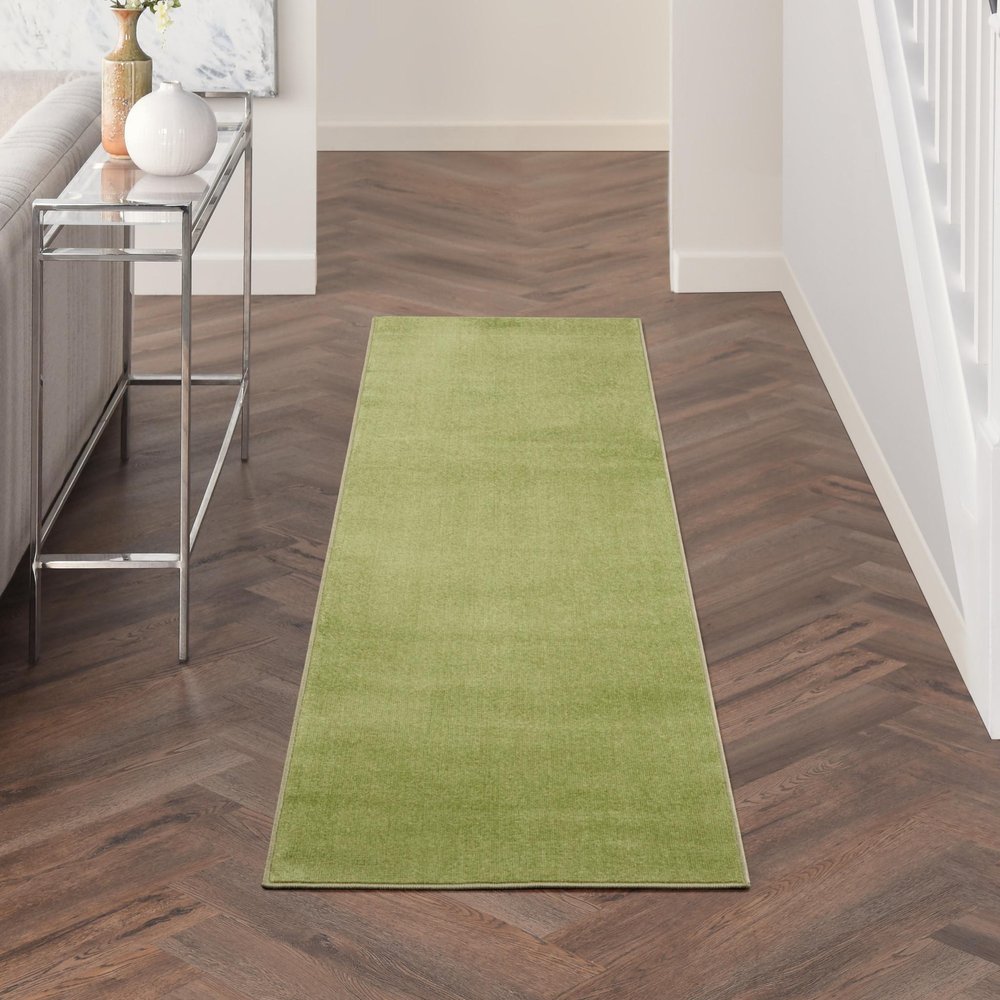 8' Green Indoor Outdoor Runner Rug — view 7
