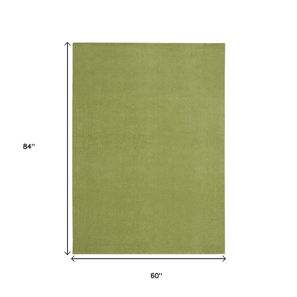 5' X 7' Green Indoor Outdoor Area Rug — view 3