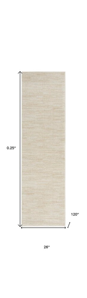 2' X 10' Ivory And Beige Non Skid Indoor Outdoor Runner Rug HomeRoots