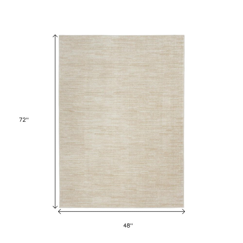 4' X 6' Beige And Ivory Indoor Outdoor Area Rug — view 4