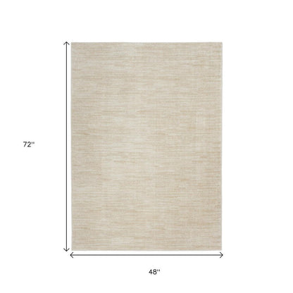 4' X 6' Beige And Ivory Indoor Outdoor Area Rug HomeRoots