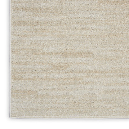7' Beige And Ivory Square Indoor Outdoor Area Rug