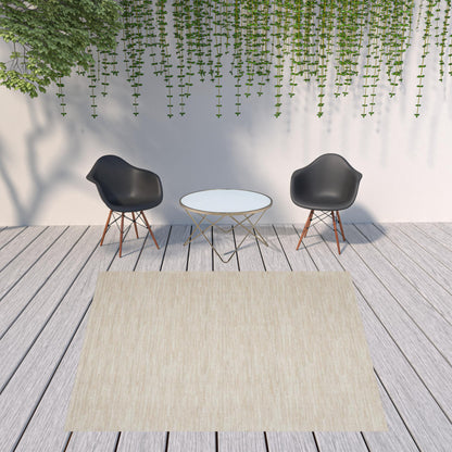 9' X 9' Ivory And Beige Square Non Skid Indoor Outdoor Area Rug