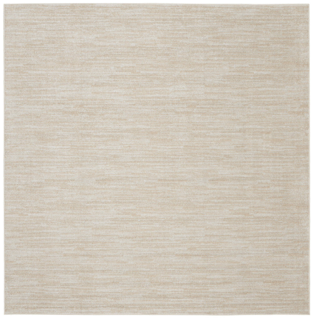 9' X 9' Ivory And Beige Square Non Skid Indoor Outdoor Area Rug