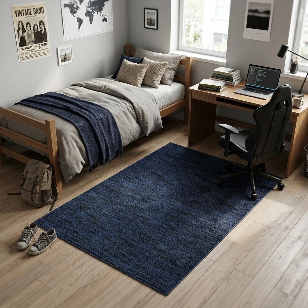 4' X 6' Midnight Blue Stain Resistant Indoor Outdoor Area Rug — view 12