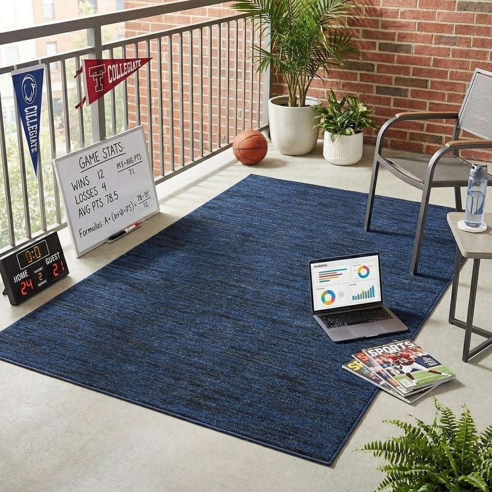 4' X 6' Midnight Blue Stain Resistant Indoor Outdoor Area Rug HomeRoots