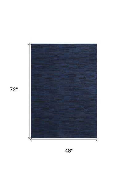 4' X 6' Midnight Blue Stain Resistant Indoor Outdoor Area Rug HomeRoots