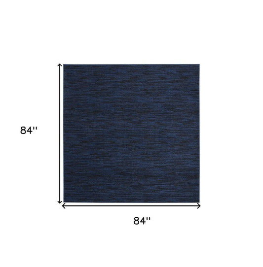 7' Midnight Blue Square Indoor Outdoor Area Rug