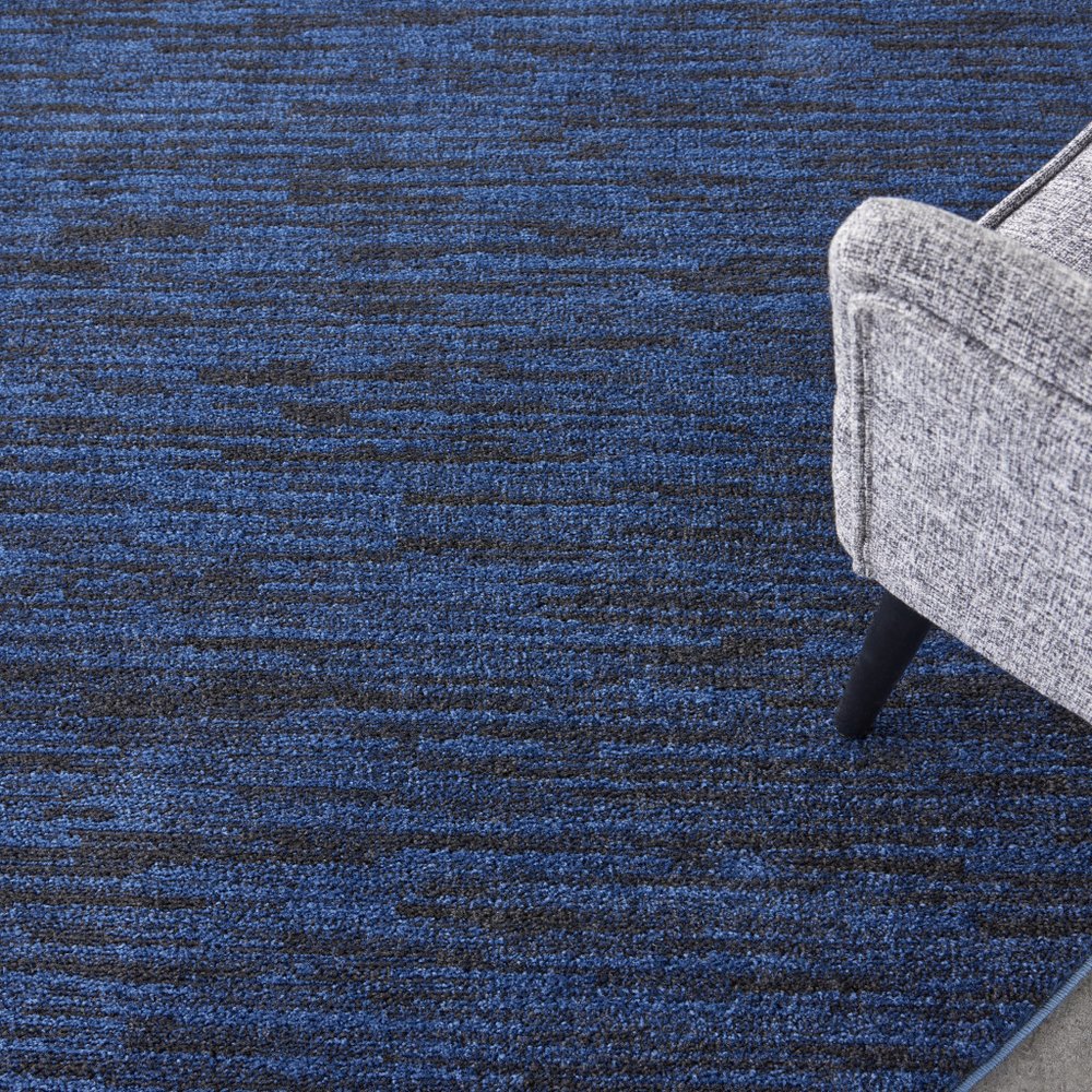 8' Midnight Blue Round Stain Resistant Indoor Outdoor Area Rug — view 6
