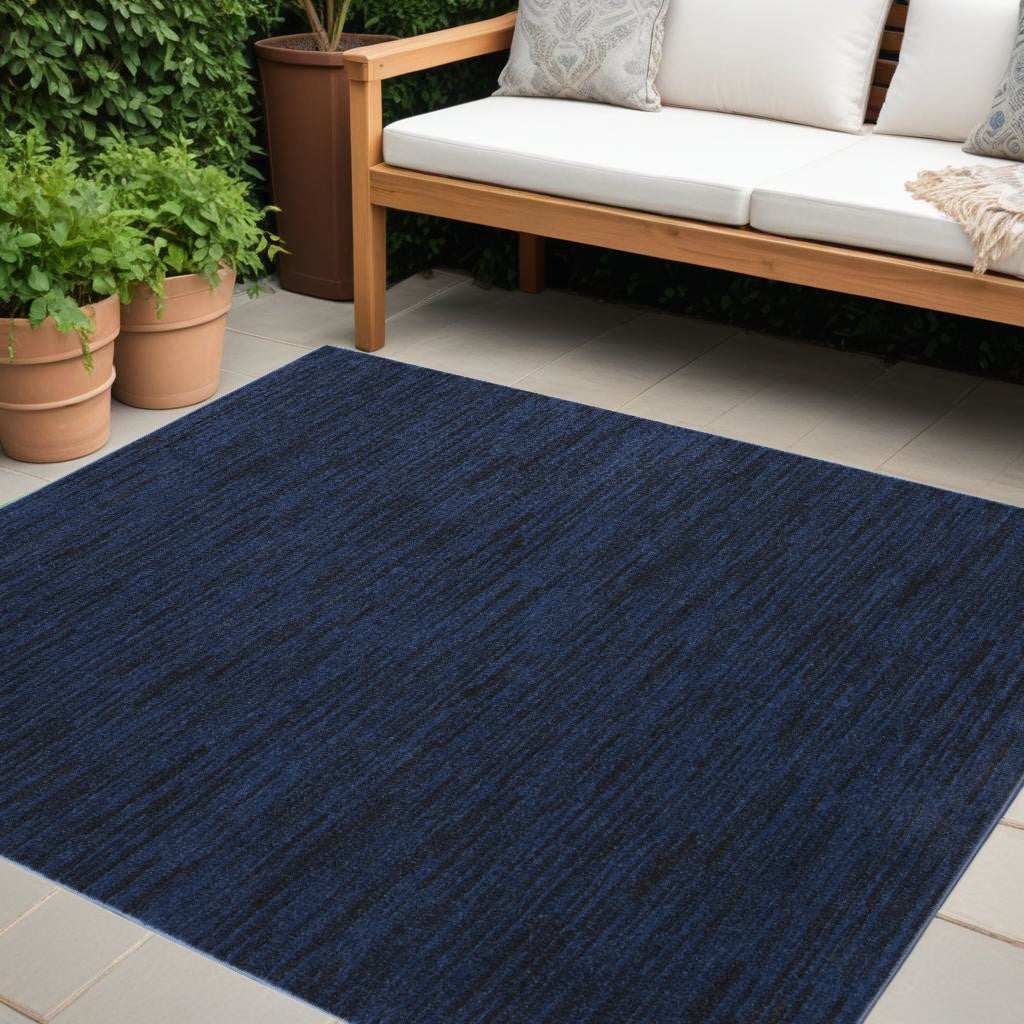 9' Midnight Blue Square Stain Resistant Indoor Outdoor Area Rug