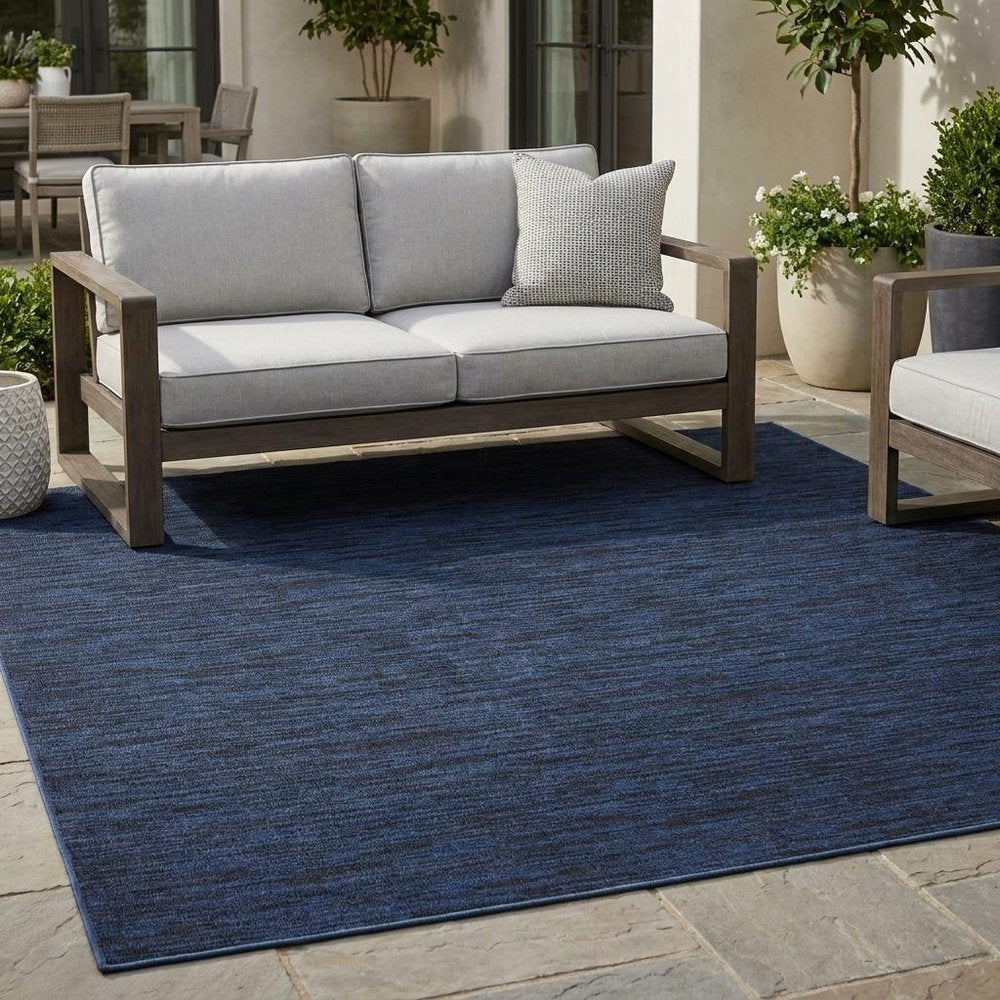 9' Blue Square Indoor Outdoor Area Rug — view 11