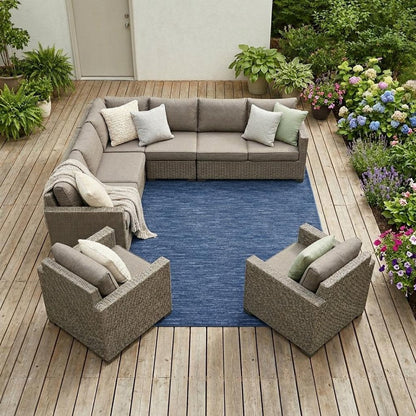10' X 14' Blue Indoor Outdoor Area Rug HomeRoots