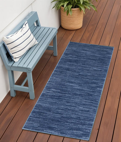 6' Navy Blue Indoor Outdoor Runner Rug HomeRoots