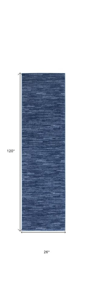 10' Blue Indoor Outdoor Runner Rug HomeRoots