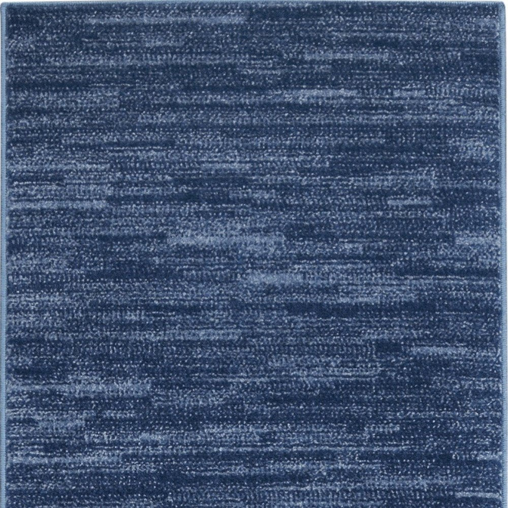 8' Blue Non Skid Indoor Outdoor Runner Rug — view 3