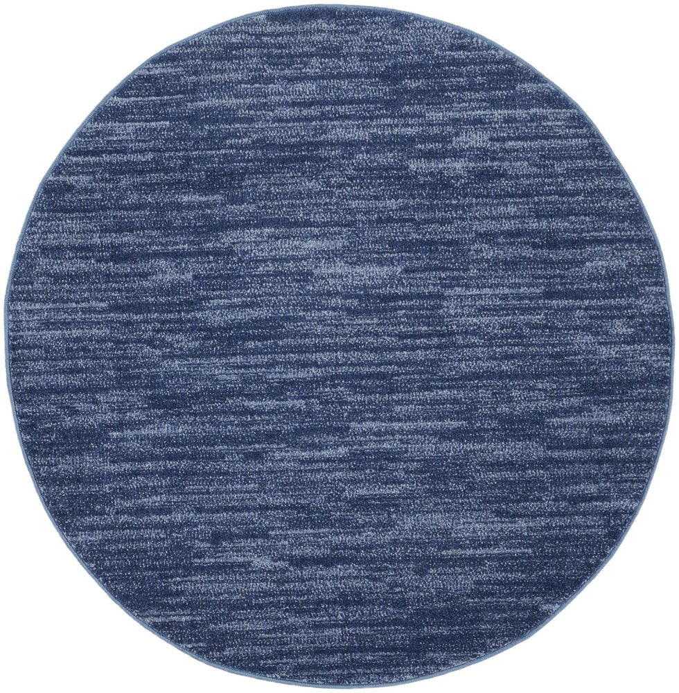 4' Blue Round Indoor Outdoor Area Rug — view 8